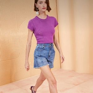 Ulla Johnson The Charlotte High-Rise Denim Shorts Danube medium indigo wash 29